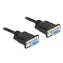 DeLock RS-232 Sub-D9 / kabel szeregowy / modem zerowy / żeńsko-żeński / 2 m / czarny