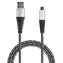2GO USB-A - Micro-USB 1 m srebrny / Kabel do transmisji danych i ładowania / Nylon