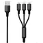 2GO czarny / kabel ładujący 3 w 1 / USB-A - USB-C / Micro-USB / Lightning / 1,5 m / nylonowy / 3 A