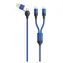 2GO DUO niebieski / Kabel ładujący / USB-A i USB-C do 2x USB-C / 1,2 m