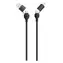 2GO czarny / kabel ładujący 4 w 1 / USB-A, USB-C - USB-C, Lightning / 1,2 m