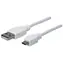 Manhattan USB 2.0 A - Micro-B biały / Kabel / 1 m / 480 Mbit/s