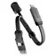 Energea Sheath Key 2w1 Gunmetal / Kabel do ładowania i transmisji danych do breloka / USB-C / 60 W / 15 cm