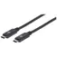 Manhattan USB-C czarny / kabel USB / USB-C (M) - USB-C (M) / USB 3.2 Gen 2, 10 Gbit/s / 1 m