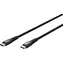 Goobay czarny / Kabel USB-C - USB-C / Osłona tekstylna / Złącza metalowe / 2 m