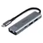 Hub Lindy USB-C z LAN szary / Hub / USB 3.2 Gen 2 / 2x USB-A / RJ45