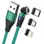 RealPower MagneticCharge3 zielony / Magnetyczny kabel ładujący / USB-A / 3 A / 1 m / adaptery