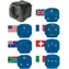 Zestaw adapterów podróżnych Brennenstuhl 7 wtyczek czarnych / Adapter podróżny / 10 A / 250 V / z uziemieniem