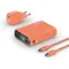 Zestaw RealPower PB-10000 pomarańczowy / Powerbank 10000 mAh / Wyświetlacz LED / USB-C PD / 22,5 W / w zestawie ładowarka i kabel