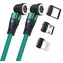 RealPower MagneticCharge 2 zielony / Magnetyczny kabel ładujący / 1 m / Złącze magnetyczne / 6 adapterów