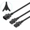 Kabel zasilający Manhattan IEC C14 - 2x IEC C13 czarny / Kabel zasilający / rozdzielacz / 1,8 m / 250 V