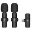Puluz PU3151B czarny / Mikrofon krawatowy / zestaw 2 szt. / bezprzewodowy / USB-C / 2,4 GHz