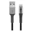 Goobay 49269 szary, srebrne złącza / Kabel ładujący / USB-A - Lightning / tekstylny / MFi / 2 m