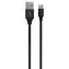 Kabel ładujący Devia Gracious Woven czarny / Kabel USB-A - USB-C / Oplot tekstylny / 1 m