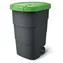 Kosz na śmieci Wheeler Prosperplast 95 l antracyt, zielona pokrywa / Plastik / H 76,2 × W 49,6 cm