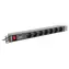 Lanberg PDU czarna / Listwa zasilająca Rack / 1U / 19" / 7 gniazd Schuko / IEC C14 / 10 A / 2 m