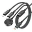 Acefast C6-11 czarny / kabel ładujący 3 w 1 / USB-C - 2x USB-C / Qi / 100 W / 480 Mb/s / 1,2 m