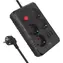 Maclean MCE393 B czarny / Listwa zasilająca / 4 gniazda / 3x USB-A / 3 m / z wyłącznikiem / 2500 W