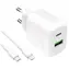 Puro PRO LITE biały / Zestaw ładujący / USB-A + USB-C / 25 W / Kabel USB-C - USB-C 1,2 m