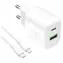 Puro PRO LITE 20W biały / Ładowarka podróżna / Kabel USB-A + USB-C / USB-C - USB-C 1,2 m