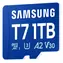 Samsung T7 niebieski / karta pamięci microSDXC / 1 TB / UHS-I U3 / klasa 10, V30, A2 / odczyt: 170 MB/s