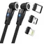 RealPower MagneticCharge 2 czarny / Magnetyczny kabel ładujący / 1 m / Złącze magnetyczne / 6 adapterów