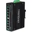 Trendnet TI-PG80B / Przełącznik przemysłowy / 8x Gigabit PoE+ / 200 W / 16 Gbit/s / Szyna DIN