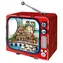 2KIDS TOYS Drewniana układanka 3D Retro TV Paryż / 98 elementów / od 12 lat / oświetlenie LED