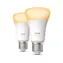 Philips Hue White Ambiance A60 E27 2 szt. / Inteligentna żarówka LED / 810 lm / ciepła biel / ściemnialna / Bluetooth/Zigbee