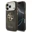 Guess PU Leather 4G Metalowa ramka z Logo w kolorze złotym, brązowa / Tylna obudowa / iPhone 18 Pro