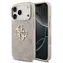 Guess PU Leather 4G Metalowa ramka z Logo w kolorze złotym różowa / Tylna obudowa / iPhone 18 Pro