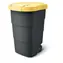 Kosz na śmieci Wheeler Prosperplast 95 l antracyt, żółta pokrywa / Plastik / Wys. 76,2 × Szer. 49,6 cm