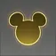 Lustro Yellowpop Disney Mickey złote / Neonowe / Lustro LED / 50x44 cm