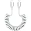 Kabel spiralny 4smarts USB-C do USB-C 240 W biały / Kabel / USB Power Delivery / 1,5 m