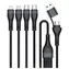 Kabel ładujący 4smarts 4w1 czarny / Kabel USB / USB-A + USB-C - Lightning + microUSB + USB-C / 1,2 m