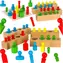 Puzzle KIK Montessori kolorowe ciężarki cylindryczne / Zabawka drewniana / 24 elementy / rozwój motoryczny