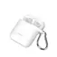 USAMS BH423 biały / Etui na AirPods / Silikon / Pasek i karabińczyk