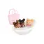 LULLABABY Pluszowe lalki do wanny w koszyku Różowe / 3 szt. / Wysokość 24 cm / od 2 lat