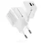Ładowarka EverActive 20W biała / Ładowarka sieciowa / 1x USB-A / 1x USB-C / Szybkie ładowanie 3.0