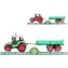 Orion Traktor z przyczepą z kołem zamachowym / plastik / 32 cm / 2 kolory / od 3 lat