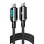 Vakoss TC-U560 czarny / Kabel USB USB-C - USB-C / Wyświetlacz LED / 100 W / 1,5 m