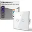 Qoltec 52716 biały / Przełącznik dotykowy / 2 kanały / Wi-Fi 2.4 GHz / Tuya SMART Life / Timer