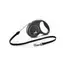 Lina Flexi Black Design S 5m czarno-srebrna / Smycz 