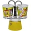 Bialetti MINI EXPRESS Zestaw Lichtenstein żółty / Zestaw: dzbanek fontannowy do mokki (90 ml) + 2x kubek (Roy Lichtenstein)