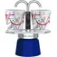 Bialetti MINI EXPRESS Zestaw Kandinsky niebieski / Zestaw: dzbanek fontannowy do mokki (90 ml) + 2x kubek (Wassily Kandinsky)