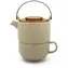 Bredemeijer Umea Czajnik beżowy / 500 ml / pokrywa ceramiczna / akacjowa 