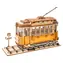 Drewniane puzzle 3D Robotime Zabytkowy tramwaj / 145 elementów / Poziom trudności: średni / od 8 lat 