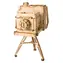 Drewniane puzzle 3D Robotime Kamera historyczna / od 8 lat / 140 elementów / Poziom trudności: niski