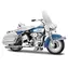 Maisto - HD - Motocykl - 1966 FLH Electra Glide, niebiesko-biały, seria 44, 1:18