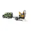 Bruder 02593 Land Rover Defender z transporterem + mikrokoparka JCB / 1:16 / od 4 lat